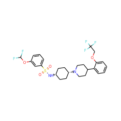O=S(=O)(N[C@H]1CC[C@@H](N2CCC(c3ccccc3OCC(F)(F)F)CC2)CC1)c1cccc(OC(F)F)c1 ZINC000101132128
