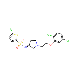 O=S(=O)(N[C@H]1CCN(CCOc2cc(Cl)ccc2Cl)C1)c1ccc(Cl)s1 ZINC000095579517