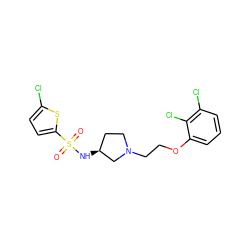 O=S(=O)(N[C@H]1CCN(CCOc2cccc(Cl)c2Cl)C1)c1ccc(Cl)s1 ZINC000095577396