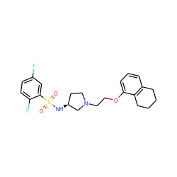 O=S(=O)(N[C@H]1CCN(CCOc2cccc3c2CCCC3)C1)c1cc(F)ccc1F ZINC000095574342