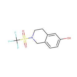 O=S(=O)(N1CCc2cc(O)ccc2C1)C(F)(F)F ZINC000064754986