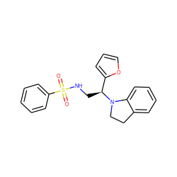 O=S(=O)(NC[C@@H](c1ccco1)N1CCc2ccccc21)c1ccccc1 ZINC000004305178