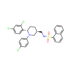 O=S(=O)(NC[C@@H]1CC[C@@H](c2ccc(Cl)cc2Cl)N(c2ccc(Cl)cc2)C1)c1cccc2ccccc12 ZINC000049756600