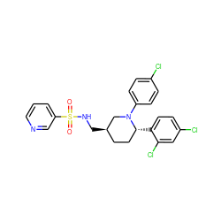 O=S(=O)(NC[C@@H]1CC[C@@H](c2ccc(Cl)cc2Cl)N(c2ccc(Cl)cc2)C1)c1cccnc1 ZINC000045336135