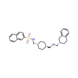 O=S(=O)(NC[C@H]1CC[C@H](CNC[C@H]2CCc3ccccc3C2)CC1)c1ccc2ccccc2c1 ZINC000253868611