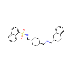 O=S(=O)(NC[C@H]1CC[C@H](CNC[C@H]2CCc3ccccc3C2)CC1)c1cccc2ccccc12 ZINC000100801863