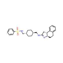 O=S(=O)(NC[C@H]1CC[C@H](CNC2=N[C@@H]3CCc4ccccc4[C@H]3C2)CC1)c1ccccc1 ZINC000253703335