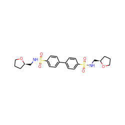 O=S(=O)(NC[C@H]1CCCO1)c1ccc(-c2ccc(S(=O)(=O)NC[C@H]3CCCO3)cc2)cc1 ZINC000000789053