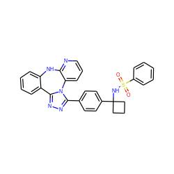 O=S(=O)(NC1(c2ccc(-c3nnc4n3-c3cccnc3Nc3ccccc3-4)cc2)CCC1)c1ccccc1 ZINC000096174129