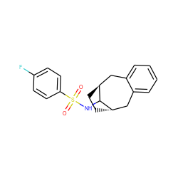 O=S(=O)(NC1[C@H]2CC[C@H]1Cc1ccccc1C2)c1ccc(F)cc1 ZINC000101009440