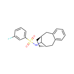 O=S(=O)(NC1[C@H]2CC[C@H]1Cc1ccccc1C2)c1cccc(F)c1 ZINC000101027583