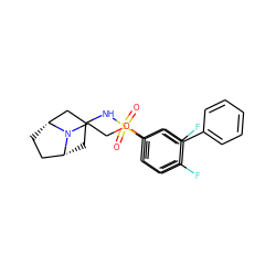 O=S(=O)(NC1C[C@@H]2CC[C@H](C1)N2CCOc1cccc(-c2ccccc2)c1)c1ccc(F)c(F)c1 ZINC000653698662