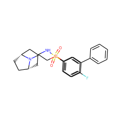 O=S(=O)(NC1C[C@@H]2CC[C@H](C1)N2CCOc1cccc(-c2ccccc2)c1)c1ccc(F)cc1 ZINC000653698648