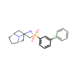 O=S(=O)(NC1C[C@@H]2CC[C@H](C1)N2CCOc1cccc(-c2ccccc2)c1)c1cccc(Cl)c1 ZINC000653696823