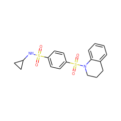 O=S(=O)(NC1CC1)c1ccc(S(=O)(=O)N2CCCc3ccccc32)cc1 ZINC000001325730