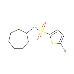 O=S(=O)(NC1CCCCCC1)c1ccc(Br)s1 ZINC000000382660