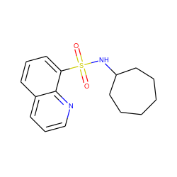 O=S(=O)(NC1CCCCCC1)c1cccc2cccnc12 ZINC000000423480