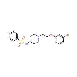 O=S(=O)(NC1CCN(CCOc2cccc(Br)c2)CC1)c1ccccc1 ZINC000533030617