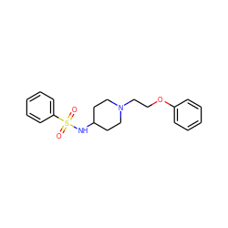 O=S(=O)(NC1CCN(CCOc2ccccc2)CC1)c1ccccc1 ZINC000140682476