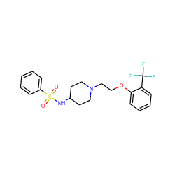 O=S(=O)(NC1CCN(CCOc2ccccc2C(F)(F)F)CC1)c1ccccc1 ZINC000496204385