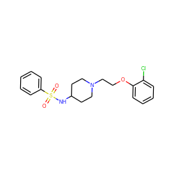 O=S(=O)(NC1CCN(CCOc2ccccc2Cl)CC1)c1ccccc1 ZINC000120611542