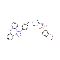 O=S(=O)(NC1CCN(Cc2ccc(-c3nnc4n3-c3cccnc3Nc3ccccc3-4)cc2)CC1)c1ccc2c(c1)OCCO2 ZINC000096174089