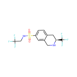 O=S(=O)(NCC(F)(F)F)c1ccc2c(c1)CN[C@H](C(F)(F)F)C2 ZINC000013686902