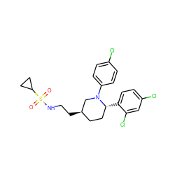 O=S(=O)(NCC[C@@H]1CC[C@@H](c2ccc(Cl)cc2Cl)N(c2ccc(Cl)cc2)C1)C1CC1 ZINC000045338987