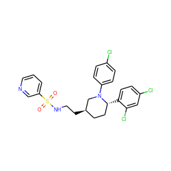 O=S(=O)(NCC[C@@H]1CC[C@@H](c2ccc(Cl)cc2Cl)N(c2ccc(Cl)cc2)C1)c1cccnc1 ZINC000049766706