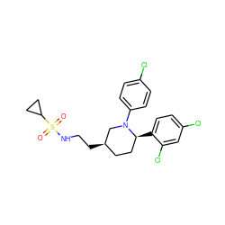 O=S(=O)(NCC[C@@H]1CC[C@H](c2ccc(Cl)cc2Cl)N(c2ccc(Cl)cc2)C1)C1CC1 ZINC000045336613