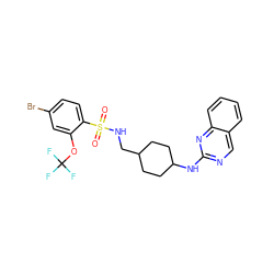 O=S(=O)(NCC1CCC(Nc2ncc3ccccc3n2)CC1)c1ccc(Br)cc1OC(F)(F)F ZINC000028523101