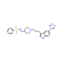 O=S(=O)(NCC1CCN(CCCc2c[nH]c3ccc(-n4cnnc4)cc23)CC1)c1ccccc1 ZINC000013802591