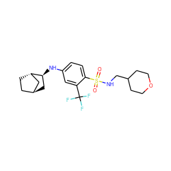 O=S(=O)(NCC1CCOCC1)c1ccc(N[C@H]2C[C@H]3CC[C@H]2C3)cc1C(F)(F)F ZINC001772571433