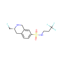 O=S(=O)(NCCC(F)(F)F)c1ccc2c(c1)CN[C@@H](CF)C2 ZINC000013581899