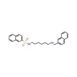 O=S(=O)(NCCCCCCNCc1ccc2ccccc2c1)c1ccc2ccccc2c1 ZINC000013443317