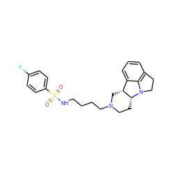 O=S(=O)(NCCCCN1CC[C@@H]2[C@H](C1)c1cccc3c1N2CC3)c1ccc(F)cc1 ZINC000013443410