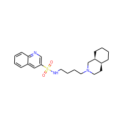 O=S(=O)(NCCCCN1CC[C@@H]2CCCC[C@@H]2C1)c1cnc2ccccc2c1 ZINC000073169100