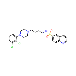 O=S(=O)(NCCCCN1CCN(c2cccc(Cl)c2Cl)CC1)c1ccc2ncccc2c1 ZINC000095597084