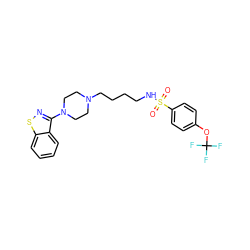 O=S(=O)(NCCCCN1CCN(c2nsc3ccccc23)CC1)c1ccc(OC(F)(F)F)cc1 ZINC000114599351