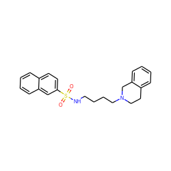 O=S(=O)(NCCCCN1CCc2ccccc2C1)c1ccc2ccccc2c1 ZINC000035932284