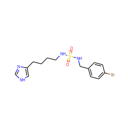 O=S(=O)(NCCCCc1c[nH]cn1)NCc1ccc(Br)cc1 ZINC000026838008
