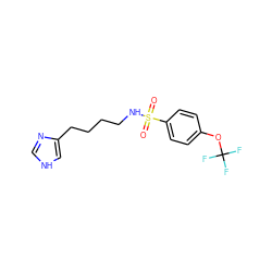 O=S(=O)(NCCCCc1c[nH]cn1)c1ccc(OC(F)(F)F)cc1 ZINC000026281633