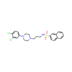 O=S(=O)(NCCCN1CCN(c2ccc(Cl)c(Cl)c2)CC1)c1ccc2ccccc2c1 ZINC000040952715