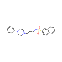 O=S(=O)(NCCCN1CCN(c2ccccc2)CC1)c1ccc2ccccc2c1 ZINC000012068913