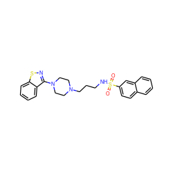 O=S(=O)(NCCCN1CCN(c2nsc3ccccc23)CC1)c1ccc2ccccc2c1 ZINC000114599371