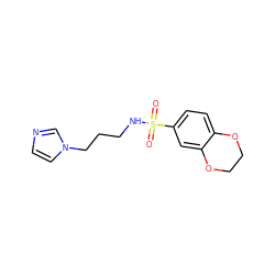 O=S(=O)(NCCCn1ccnc1)c1ccc2c(c1)OCCO2 ZINC000004912840