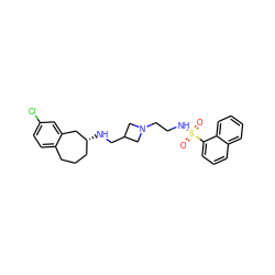 O=S(=O)(NCCN1CC(CN[C@@H]2CCCc3ccc(Cl)cc3C2)C1)c1cccc2ccccc12 ZINC000013439522