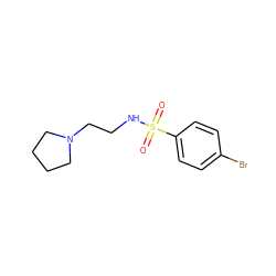 O=S(=O)(NCCN1CCCC1)c1ccc(Br)cc1 ZINC000004548279