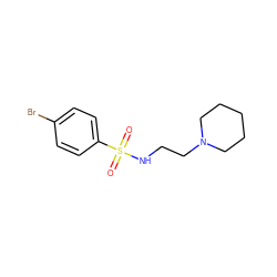 O=S(=O)(NCCN1CCCCC1)c1ccc(Br)cc1 ZINC000013780034