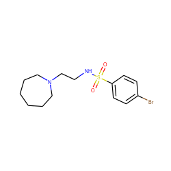 O=S(=O)(NCCN1CCCCCC1)c1ccc(Br)cc1 ZINC000013780036